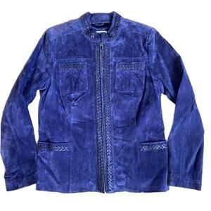 Vintage Suede Leather Jacket Purple Western Bradley Bayou Womens Medium